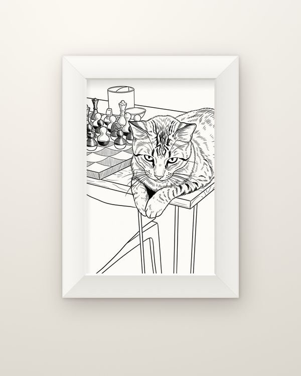 Pet em arte de linha